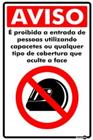 Placa sin. ps 619 proibido entrar com capacete