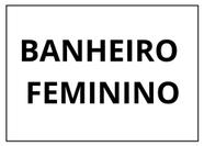 Placa sinalização 1/2 oficio banheiro feminino MDF - Branco - TROVARELLI