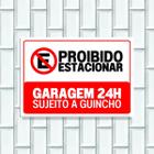 Placa Sinalização 14x20 Ps(1mm) Proibido Estacionar 24H