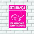 Placa Sinalização 14x20 Ps(1mm) Uso Obrigatorio de EPIs - Genérica