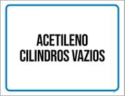 Placa Sinalização - Acetileno Cilindros Vazios 36X46