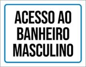 Placa Sinalização Ambiente Banheiro Masculino 36X46