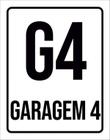 Placa Sinalização Ambiente Indicativo G4 Garagem 4 27X35