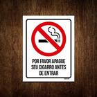 Placa Sinalização Apague Cigarro Antes De Entrar 18x23