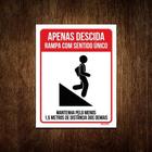 Placa Sinalização - Apenas Descida Rampa Sentido Único 18X23