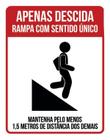 Placa Sinalização - Apenas Descida Rampa Sentido Único 27X35