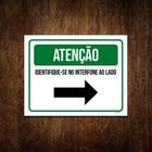 Placa Sinalização - Atenção Identifique-Se Interfone 27X35