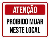 Placa Sinalização Atenção Proibido Mijar Neste Local 18X23