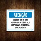 Placa Sinalização Atenção Proibido Som Neste Local 27x35