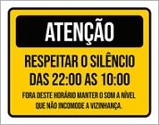 Placa Sinalização Atenção Respeitar Silêncio Incomode 27X35