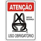 Placa Sinalização Atenção Uso Obrigatório 30x20cm