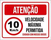 Placa Sinalização - Atenção Velocidade Máxima Idosos 27X35