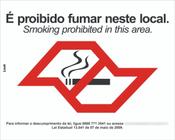 Placa Sinalização Aviso Proibido Fumar Lei Estado São Paulo Sp Lei Nº 13541