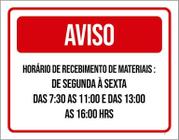 Placa Sinalização - Aviso Recebimento Materiais 36X46