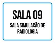 Placa Sinalização Azul Sala 9 Simulação Radiologia 36X46