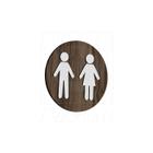 Placa Sinalização Banheiro Sanitário Madeira Homem Mulher