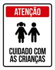 Placa Sinalização Condomínio Atenção Cuidado Crianças 36X46