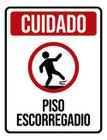 Placa Sinalização - Cuidado Piso Escorregadio 18X23