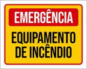 Placa Sinalização - Emergência Equipamento Incêndio 27X35