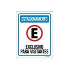 Placa Sinalização Estacionamento Exclusivo Visitantes 27X35