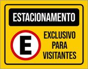 Placa Sinalização Estacionamento Exclusivo Visitantes 36X46