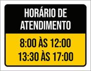 Placa Sinalização - Horário Atendimento 8 As 12 27X35