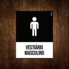 Placa Sinalização Ícone - Vestiário Masculino 18X23 - Sinalizo