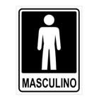 Placa Sinalização Masculino Preto 20x15 - acesso