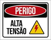 Placa Sinalização - Perigo Alta Tensão Atenção 36X46