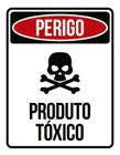 Placa Sinalização - Perigo Caveira Produto Tóxico 36X46