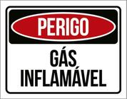 Placa Sinalização - Perigo Gás Inflamável Atenção 36X46