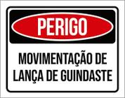 Placa Sinalização Perigo Movimentacão Lança Guindaste 18X23