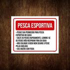 Placa Sinalização - Pesca Esportiva Permissão 27X35