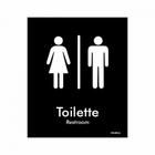 Placa Sinalizacao Poliestireno 15X18 "Toilette Unissex (Portugues/Ingles)" Blk04 - SINALIZE