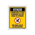 Placa Sinalização - Por Favor Colete Dejetos De Cão 27X35