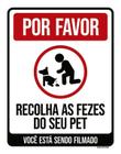 Placa Sinalização Por Favor Recolha As Fezes Do Seu Pet