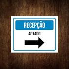 Placa Sinalização - Recepção Ao Lado 36X46