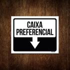 Placa Sinalização - Seta Caixa Preferêncial 27X35