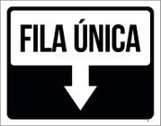 Placa Sinalização - Seta Fila Única 18X23 - Sinalizo