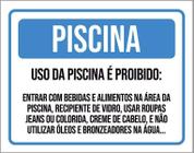 Placa Sinalização - Uso Da Piscina Regras Condomínio 27X35