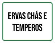 Placa Sinalização Verde - Plantas Ervas Chás Temperos 27X35