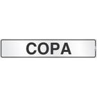 Placa sinalizadora adesiva em aluminio - copa