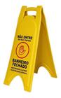 Placa Sinalizadora Para Limpeza-manutenção Dobrável Amarela