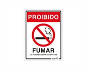 Placa Sinalizadora Proibido Fumar Autoadesiva 20x15cm Bemfixa