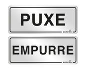 Placa Sinalizadora Puxe/Empurre Autoadesiva 6x15cm Bemfixa