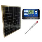 Placa Solar Painel 80W Watts + Controlador + Chave Teste