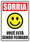 Placa Sorria Você está sendo filmado 18x25 cm