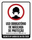 Placa Uso Obrigatório De Máscara De Proteção 27X35