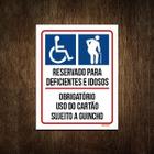 Placa Vaga Exclusiva Deficientes E Idosos 18X23