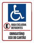 Placa Vaga Exclusiva Deficientes Obrigatório Cartão 18X23